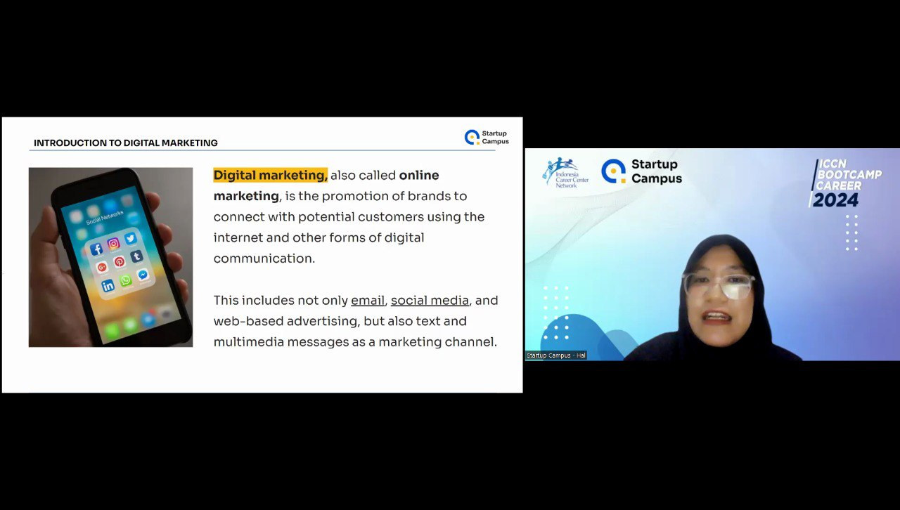 Cara Menjadi Digital Marketer Menurut Startup Campus di ICCN Bootcamp Career 2024