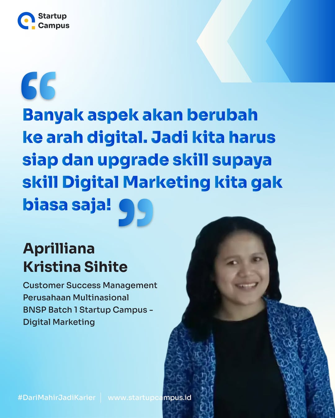 Karyawan Kantoran Juga Perlu Sertifikasi: Pengalaman April Pilih BNSP Digital Marketing di Startup Campus