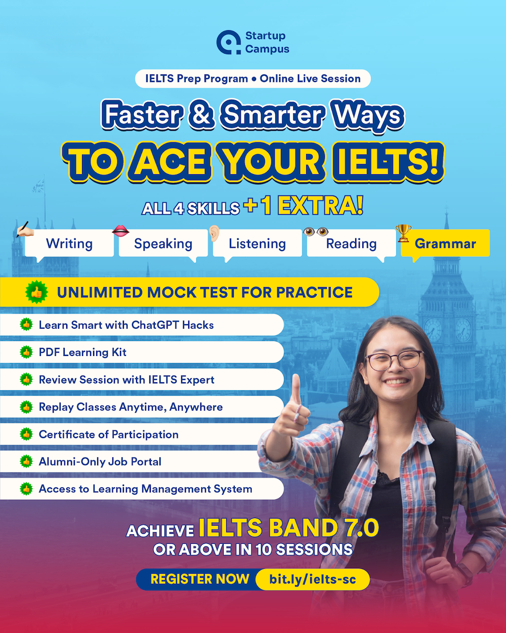 Poster IELTS Preparation Program Startup Campus 2025 Poster Program Persiapan IELTS Startup Campus 2025
