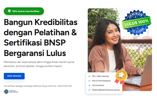 Interface Website Pelatihan & Sertifikasi BNSP Startup Campus Interface Website Pelatihan & Sertifikasi BNSP Startup Campus